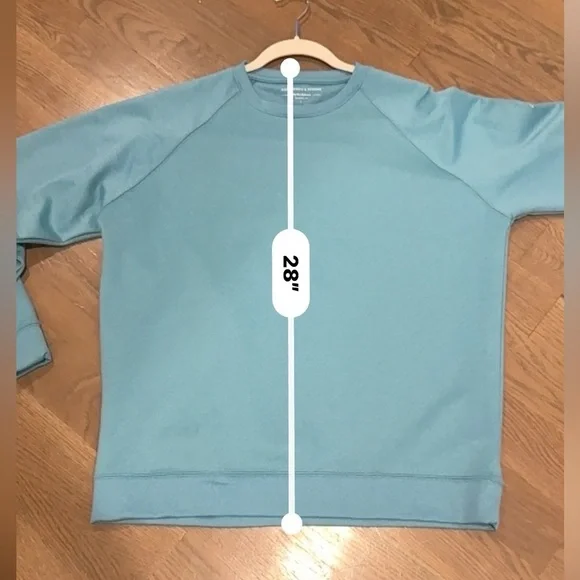 Holderness Bourne The Ellis Pullover Crewneck Sweater L Tailored Fit teal blue - Picture 6 of 6